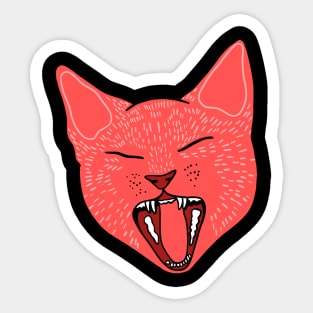 Cute Cat Yawning - Aesthetic Tumblr Meow Kitty Sticker